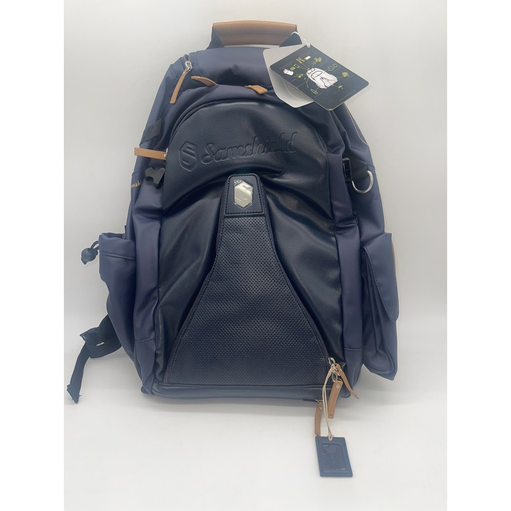 Samshield Iconpack Navy/Camel Leather Equestrian Ring Backpack w/ helmet pocket